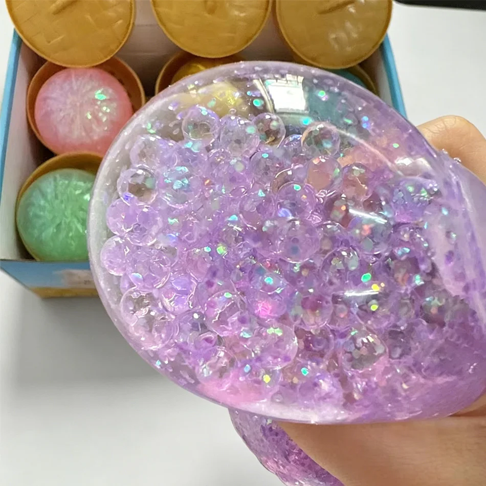 Glitter Dumpling Glitter Dumpling Squishy with Box Dumplings Sensory Squeeze Toy for Stress Relief - Image 2
