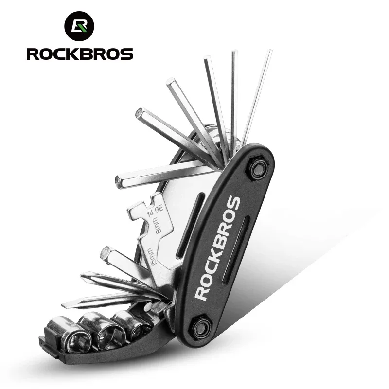 ROCKBROS 16 in 1 Bicycle Multi Repair Tool Sets Kit Hex Spoke Cycle Screwdriver Tool Wrench Mountain Cycling Tool Sets B