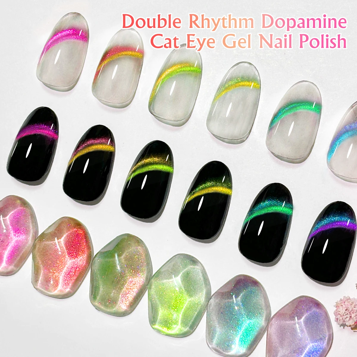 Heimat Frisch 7ml Single Bottle Double-Edge Cat Eye Gel Polish with Black Neon Polarized Chameleon Effect, Perfect for P - Image 3