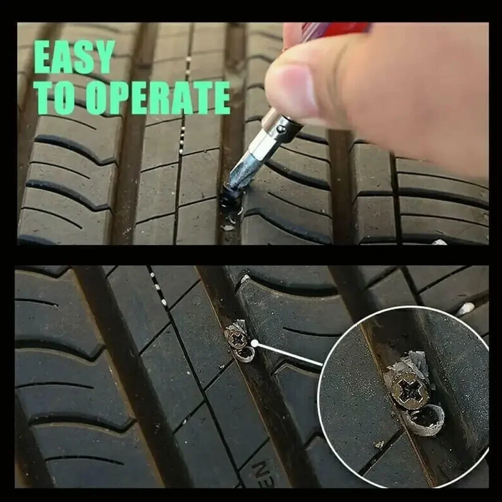 Universal Vacuum Tyre Repair Nail Kit Tubeless Tire Puncture Screw Fix Car Motorcycle ATV Patch Set - Image 3