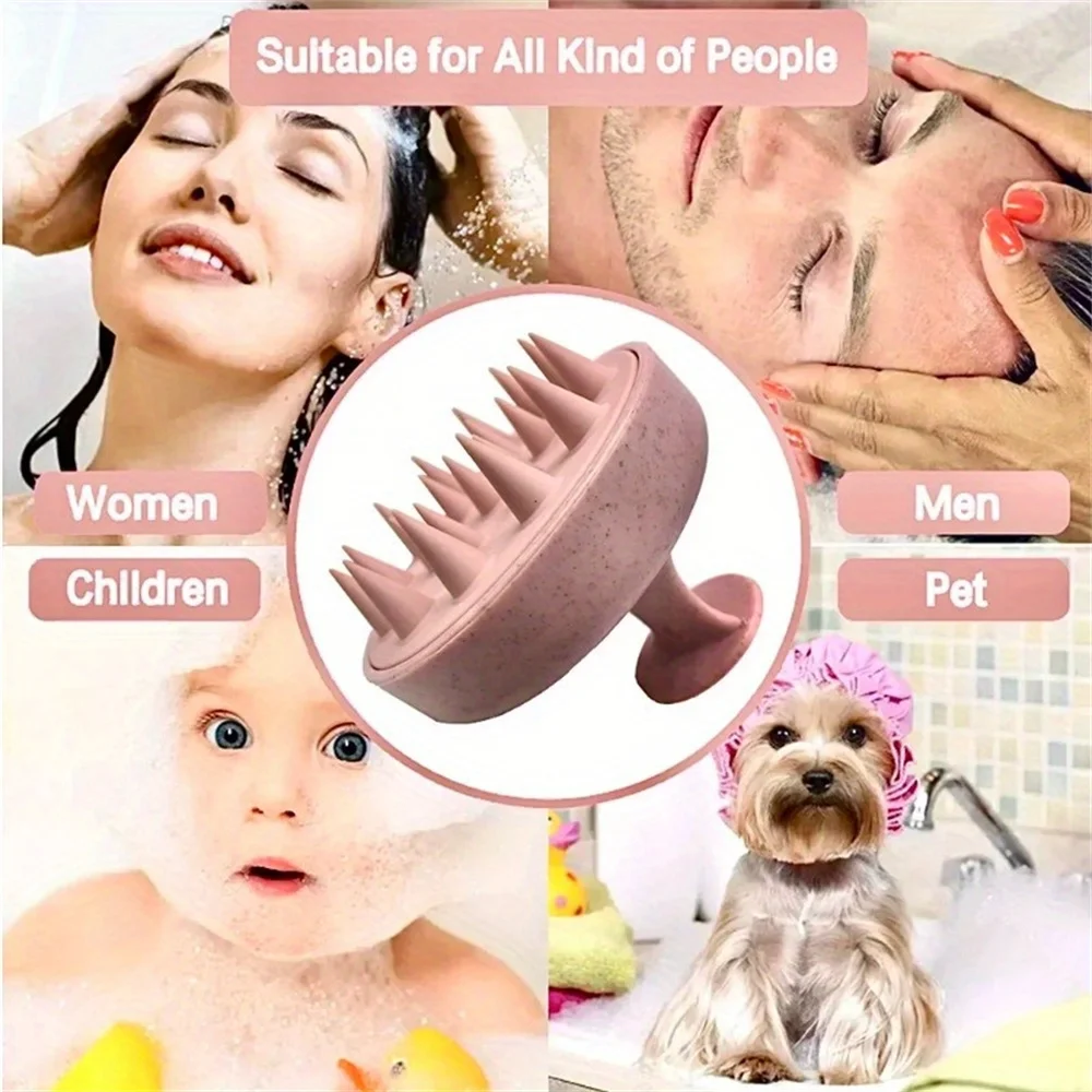 1pc Silicone Shampoo Brush Body Massage Brush Bath Shower Brush Salon Hairdressing Tool Scalp Massage Comb Hair Washing - Image 2