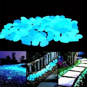 100pcs Glow In The Dark Pebbles, Resin Luminous Stones For Landscape, Garden Paths, Potted Plants, Parks, Aquarium Decor